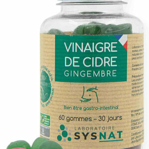 VINAIGRE DE CIDRE + GINGEMBRE - Pilulier de 60 gummies